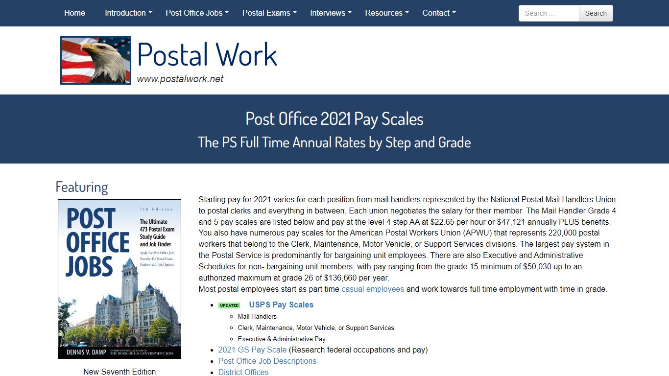 Postal Pay Scales | 2019 Postal Pay Scales | Executive and ...